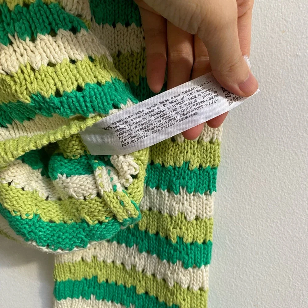 Zara Striped Knit Cotton Cardigan S - Picture 5 of 6